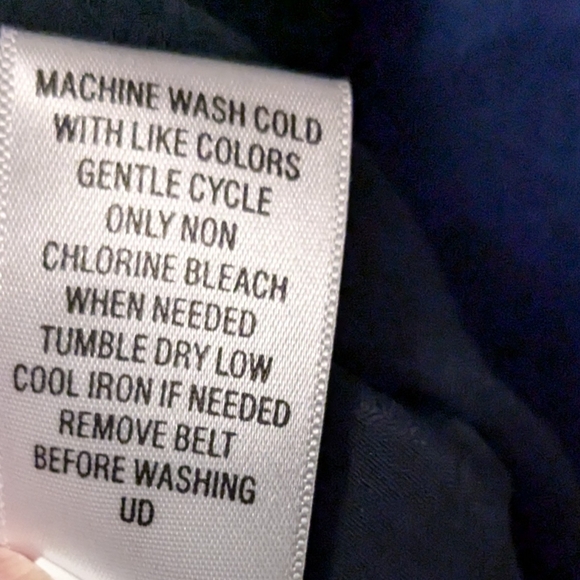 Simply Vera Wang Navy and Blue Silky Long Sleeve Top Blouse Tunic Sz. M - Picture 6 of 8